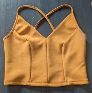 Dynamite Warm Mustard Cropped tank